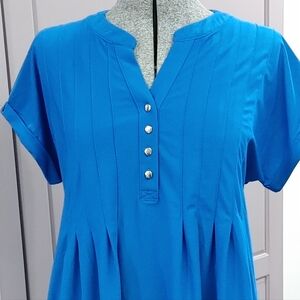 Blue Button-Down Women's Top